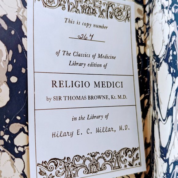 Classic Medical Text Religio Medici Leather Binding 22k Gold Accents Limited Ed - Picture 11 of 15